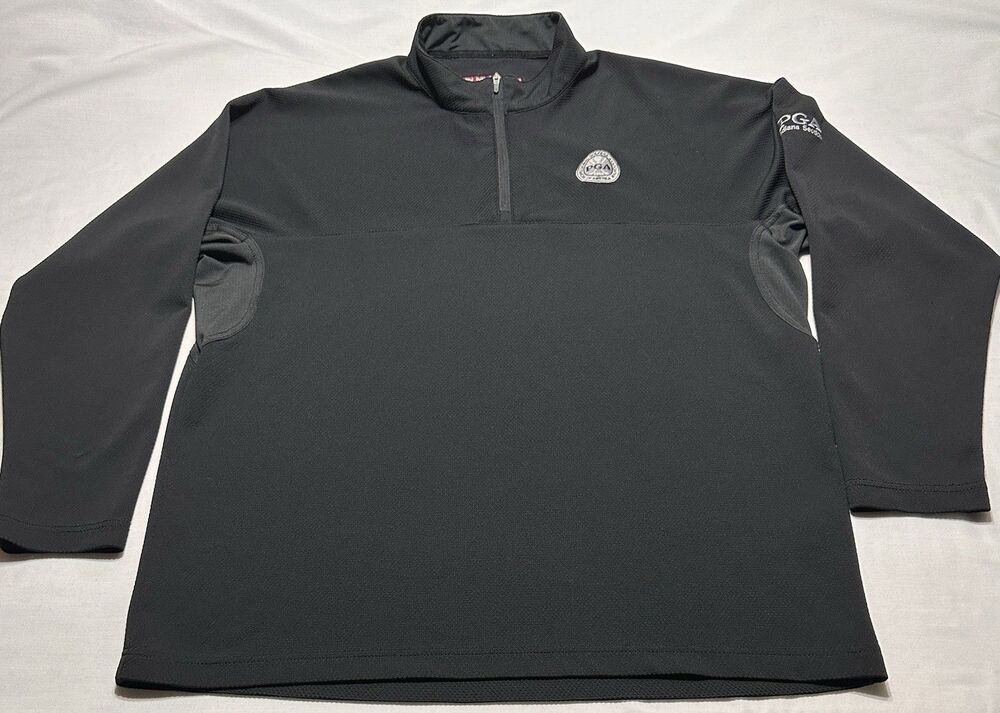 PGA Indiana Section Sun Mountain OuterWear Mens XL  1/4 Zip Golf Pullover Black
